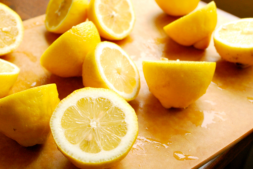 Lemon Halves Recipe and image for homemade mint lemonade by Lacey Stevens-Baier, personal chef for Sweet Pea Chef