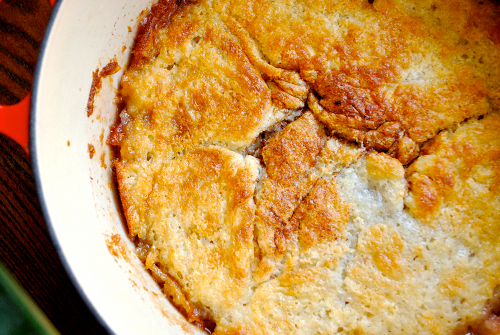 Fresh Peach Cobbler in Dutch Oven Recipe and images of Fresh Peach Cobbler by Lacey Stevens-Baier, a sweet pea chef