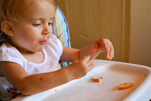 Jordan Eating a Peach images of Community Supported Agriculture by Lacey Stevens-Baier, a sweet pea chef