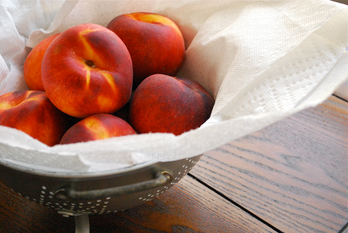 Washed Peaches Recipe and images of Fresh Peach Cobbler by Lacey Stevens-Baier, a sweet pea chef