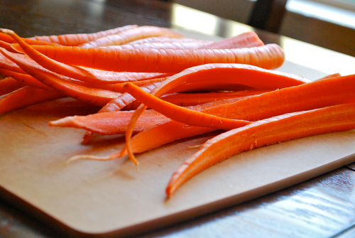 Halved Carrots Thyme-Roasted Carrots recipe and images by Lacey Baier, a sweet pea chef