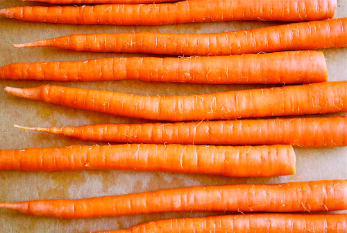 Whole Carrots Thyme-Roasted Carrots recipe and images by Lacey Baier, a sweet pea chef