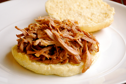 Open-Faced Apple Cider Pulled Pork Sandwich Apple Cider Pulled Pork Sandwiches recipe and images by Lacey Baier, a sweel pea chef