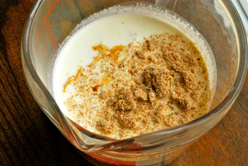Heavy Whipping Cream, Vanilla Extract and Nutmeg Non-Alcoholic Eggnog recipe and images by Lacey Baier, a sweet pea chef