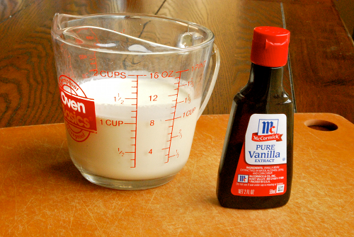 Heavy Whipping Cream and Pure Vanilla Extract Non-Alcoholic Eggnog recipe and images by Lacey Baier, a sweet pea chef