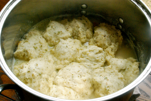 Cooked Dumplings Easy Chicken and Dumplings recipe and images by Lacey Baier. a sweet pea chef