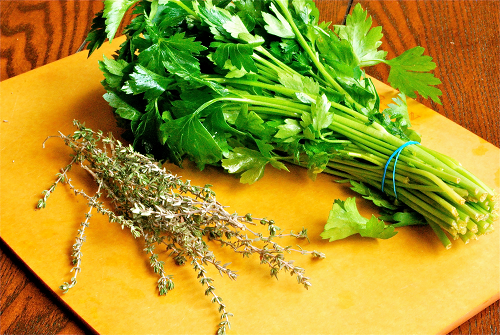 Fresh Parsley and Thyme Easy Chicken and Dumplings recipe and images by Lacey Baier. a sweet pea chef