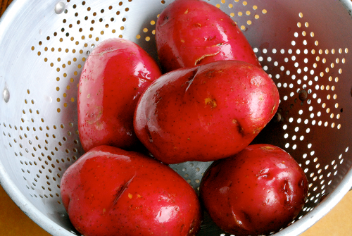Red Potatoes Easy Chicken and Dumplings recipe and images by Lacey Baier. a sweet pea chef