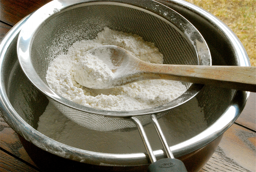 Sifted Dry Ingredients for Dumplings Easy Chicken and Dumplings recipe and images by Lacey Baier. a sweet pea chef