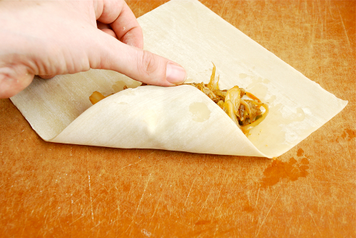 Folding Over the Bottom Edge How to Make Egg Rolls