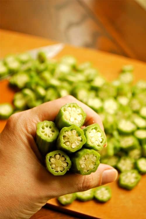 Fresh Okra Pods Cornmeal Fried Okra recipe and images by Lacey Baier, a sweet pea chef