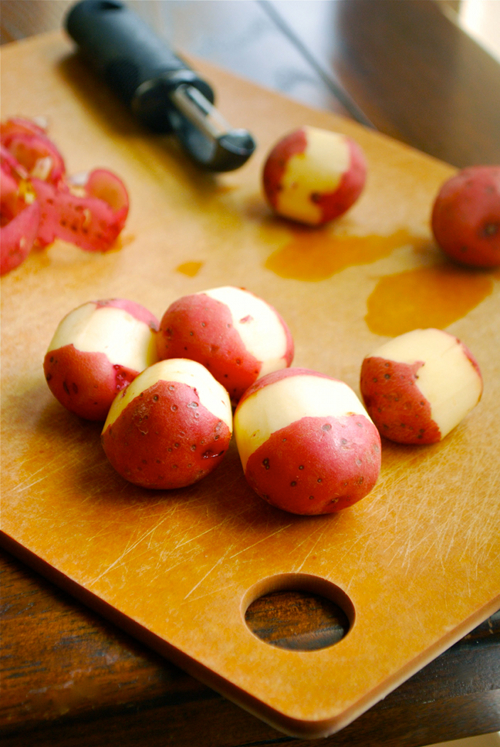 Peeled Potatoes Sautéed Baby Red Potatoes recipe and images by Lacey Baier, a sweet pea chef