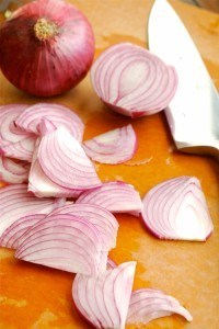 Sliced Red Onion for Roasted Asparagus by Lacey Baier, a sweet pea chef