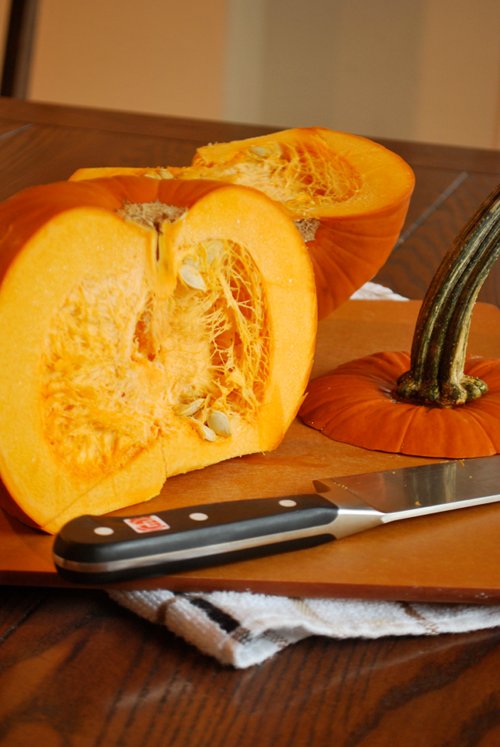 Sliced Pumpkin How to Roast a Pumpkin for Pumpkin Puree by Lacey Baier, a sweet pea chef