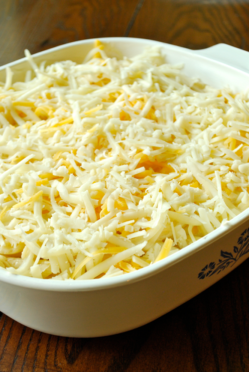 Sprinkled With Cheese and Ready to Bake Baked Mac n Cheese recipe and images by Lacey Baier, a sweet pea chef
