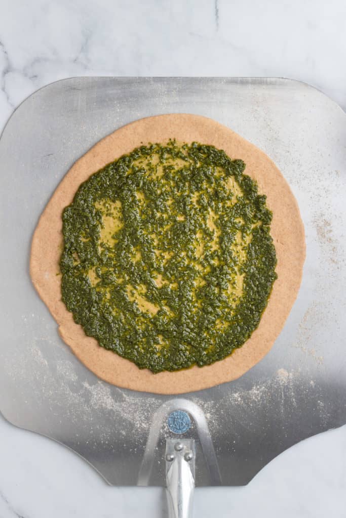 Pesto and Goat Cheese Pizza