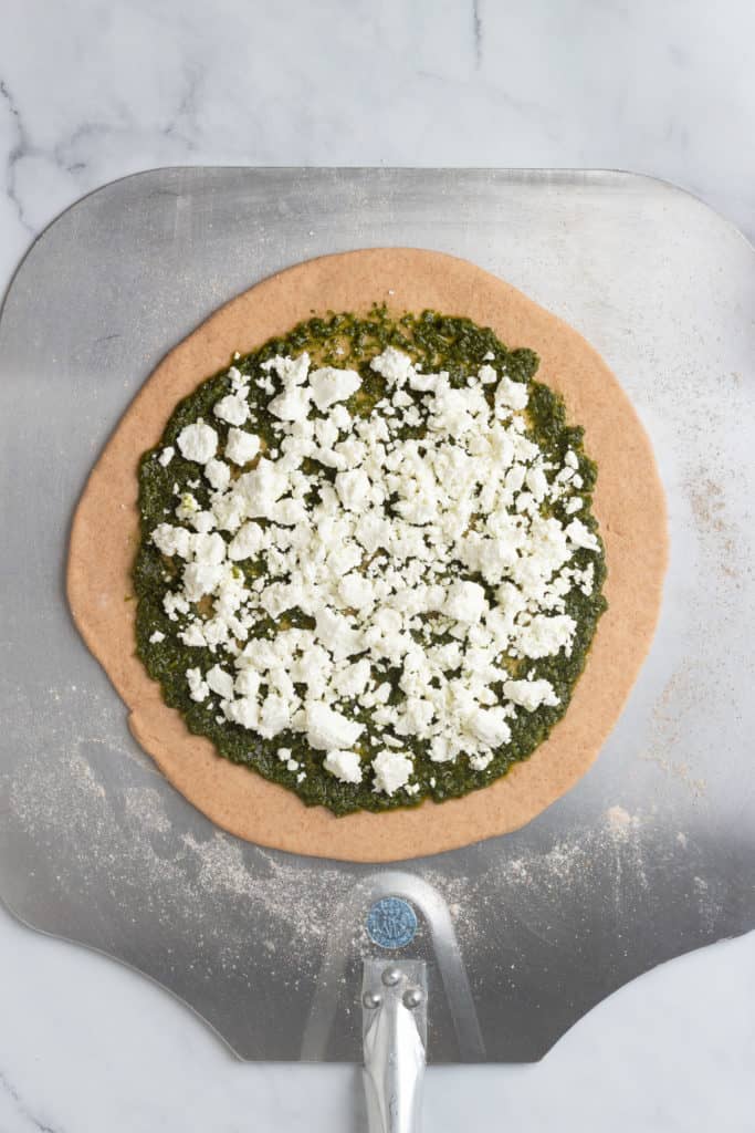 Pesto and Goat Cheese Pizza