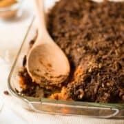 This Easy Sweet Potato Casserole uses fresh sweet potatoes, and is perfectly sweet, dense, and crunchy. Say hello to your new favorite Thanksgiving side!