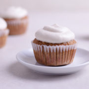 Looking for a can’t resist, delicious cupcake recipe? You’ve found it! This healthy carrot cake cupcake recipe contains applesauce and maple syrup, making them naturally sweetened and extra moist. You’re going to love them!