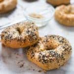 Homemade Bagel Recipe | OMG these homemade bagels are so easy to make, only need 4 ingredients to make, and are clean-eating. Learn how to make homemade bagels plus choose from all sorts of toppings. Making bagels at home has never been easier. | A Sweet Pea Chef