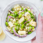 Summer Corn Edamame Salad with Lemon Basil Vinaigrette