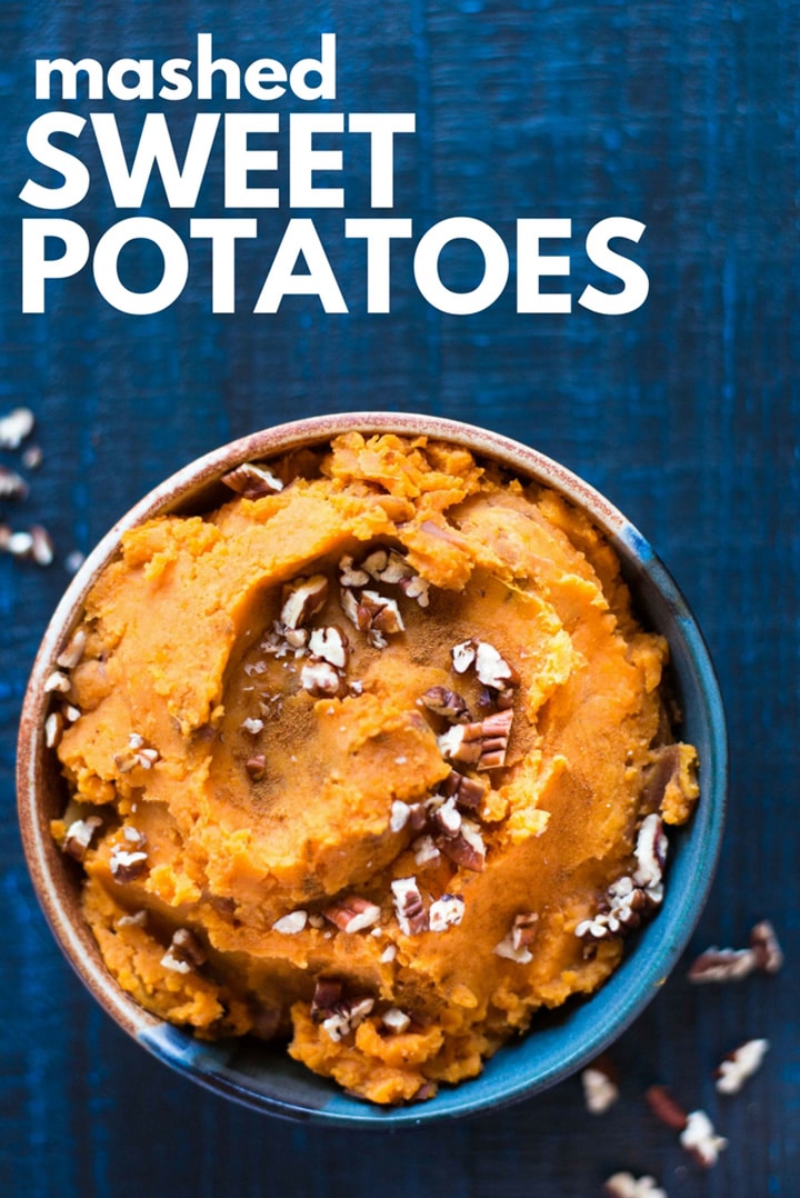 Mashed Sweet Potatoes | Just three ingredients needed for this incredibly easy and delicious sweet potato side! | A Sweet Pea Chef
