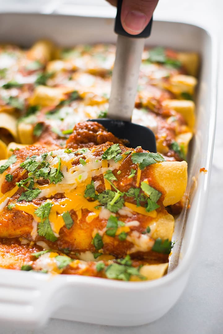 Slow Cooker Chicken Enchilada Casserole - A Mom's Take