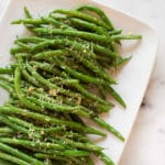 Garlic Parmesan Green Beans | Try this easy vegetarian side that requires just 6 ingredients and 10 minutes! | A Sweet Pea Chef