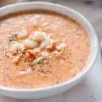Easy Lobster Bisque | Ever wanted to know how to make lobster bisque and what’s it made of? Check out this easy lobster bisque recipe which is creamy, delicious, and you’d never know is gluten-free and dairy-free! | A Sweet Pea Chef