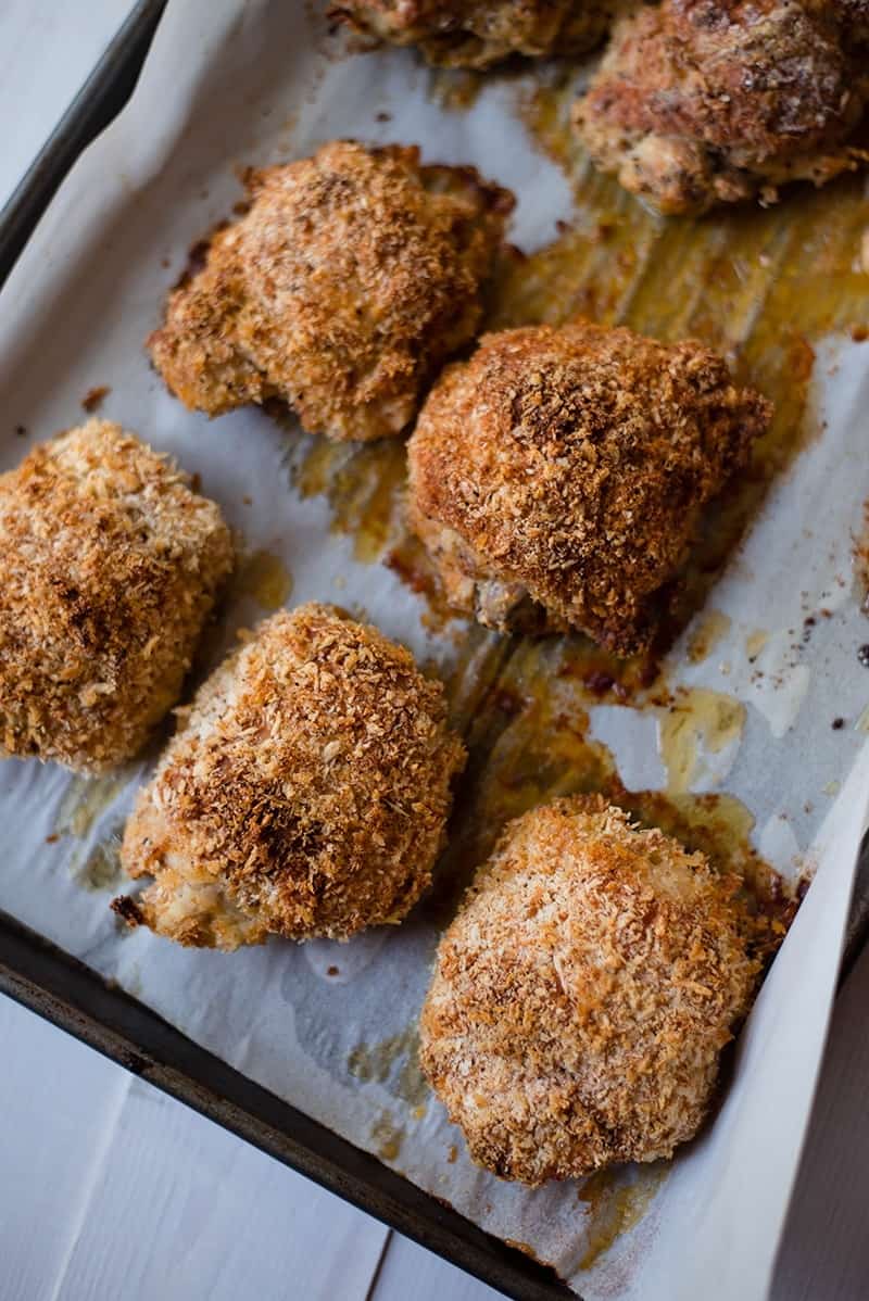 Panko Baked Chicken Thighs - Baked