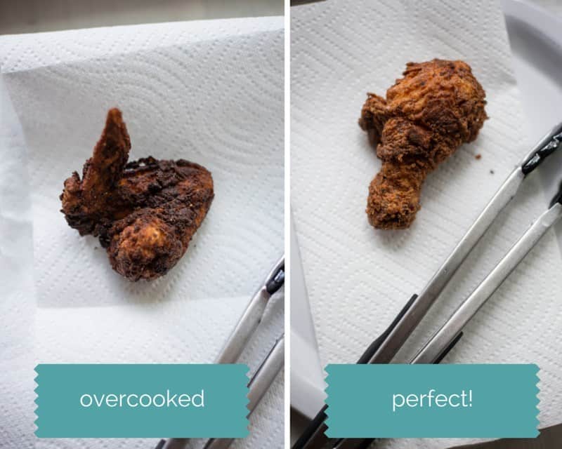 Best Buttermilk Fried Chicken Recipe - Overcooked Versus Perfectly Cooked