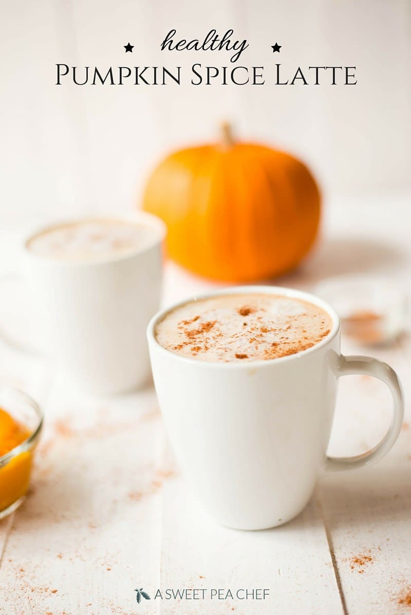 Healthy Pumpkin Spice Latte | Low calorie, high in protein, low carb, cream-free pumpkin spice latte without an espresso maker! www.asweetpeachef.com
