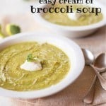 Easy Cream Of Broccoli Soup | Vegetarian, delicious and cream-free - this is a healthy and easy cream of broccoli soup! www.asweetpeachef.com