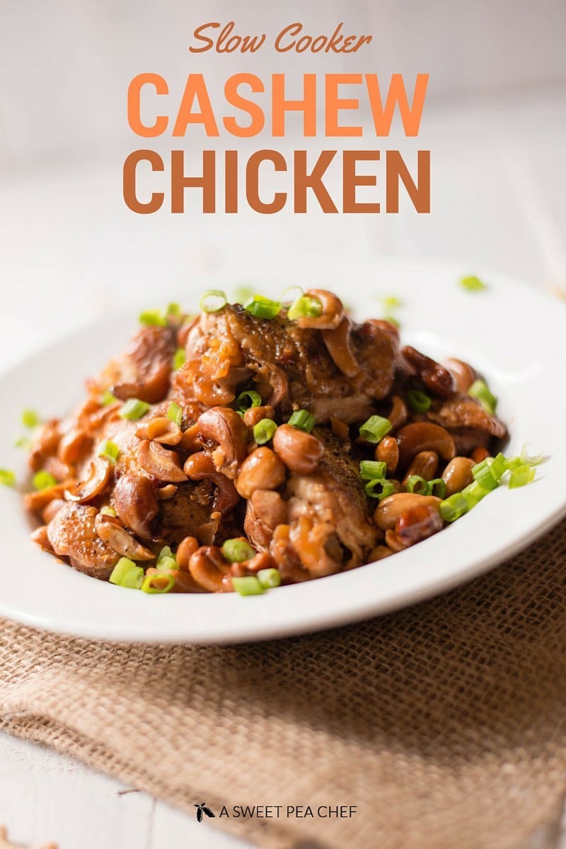 Slow Cooker Cashew Chicken | This easy Slow Cooker Cashew Chicken is quick to prep, better than takeout, and way healthier for you, too! | A Sweet Pea Chef