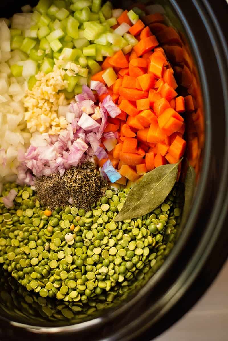 Slow Cooker Split Pea Soup | Easy, protein-packed, and delicious! www.asweetpeachef.com