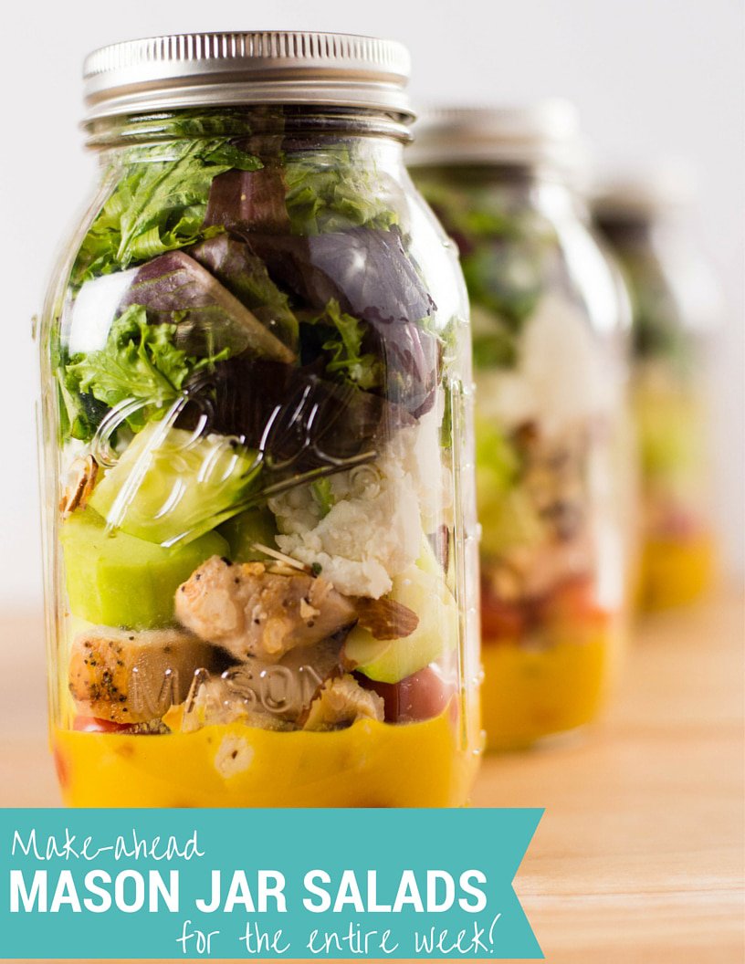 Mason jar salad for meal prep + a killer clean honey mustard dressing!