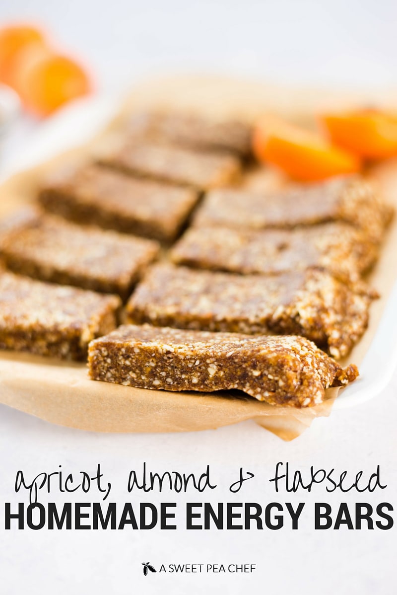 Apricot, Almond & Flaxseed Homemade Energy Bars | Healthy and tasty homemade energy bars to get you through! | A Sweet Pea Chef