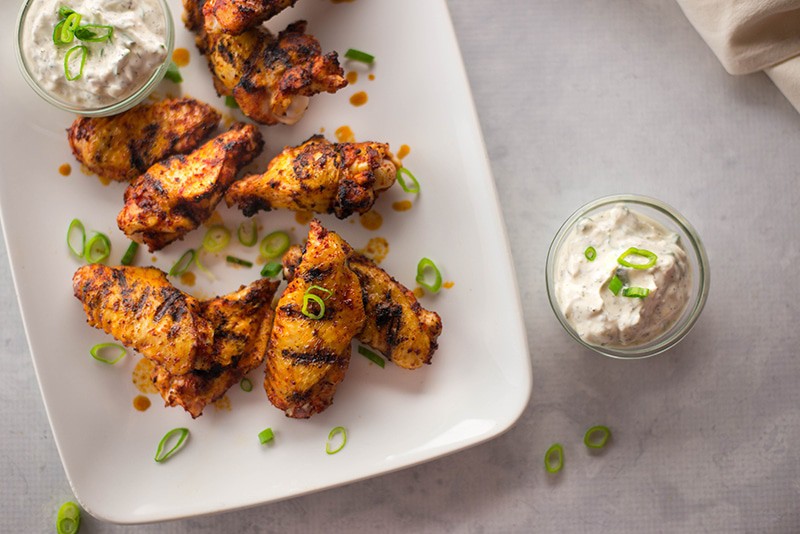 Grilled Chicken Wings with Yogurt Ranch Dip | The PERFECT summer BBQ appetizer. | A Sweet Pea Chef
