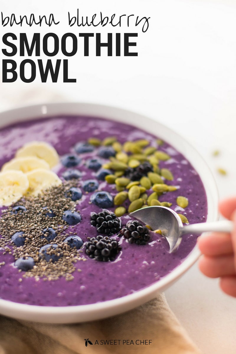 Banana Blueberry Smoothie Bowl | Taking a delicious berry smoothie to the next level. | A Sweet Pea Chef