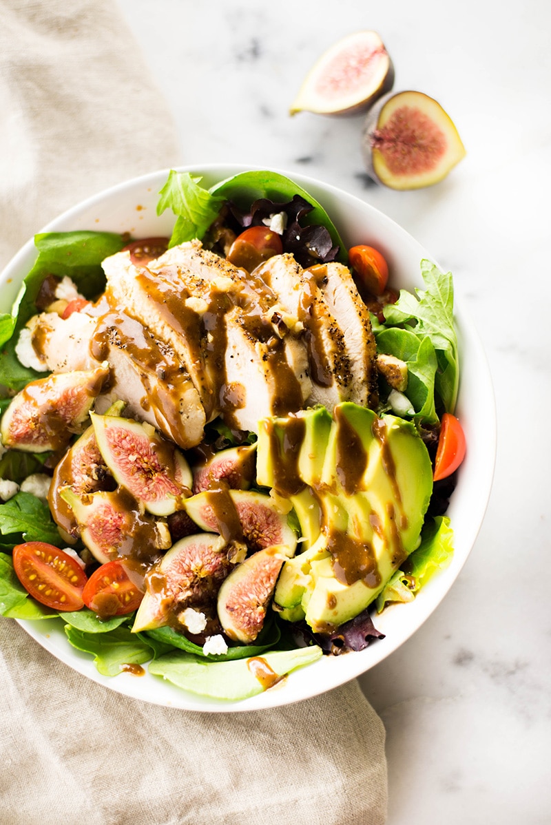 End Of Summer Salad With Fig Balsamic Vinaigrette | The perfect use of figs for the end of summer. | A Sweet Pea Chef