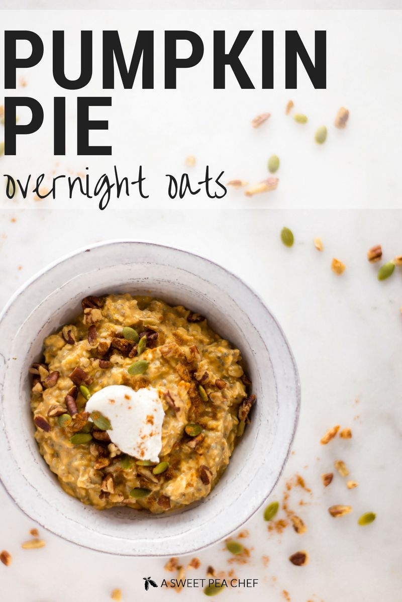 Pumpkin Pie Overnight Oats | pumpkin spice + oatmeal for a wonderful Fall breakfast. | A Sweet Pea Chef