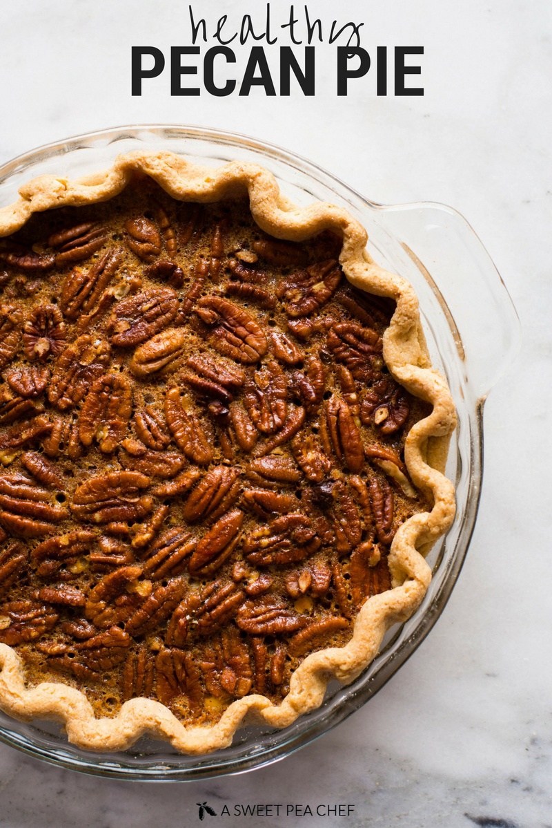 Healthy Pecan Pie | Clean, easy, and super delicious - this pecan pie is free of refined flours and sugars! | A Sweet Pea Chef