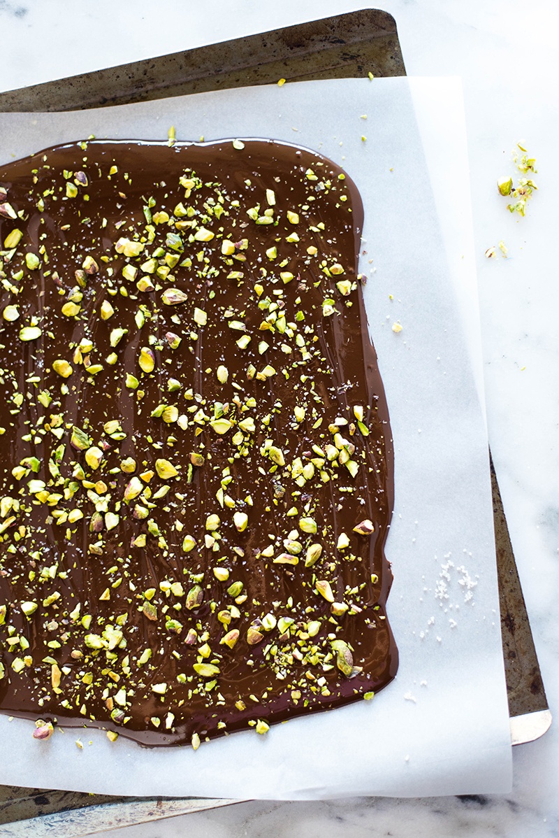 3 Ingredient Pistachio Dark Chocolate Bark | Save your $$$ on those high end dark chocolate bars and make your own at home for way cheaper! | A Sweet Pea Chef