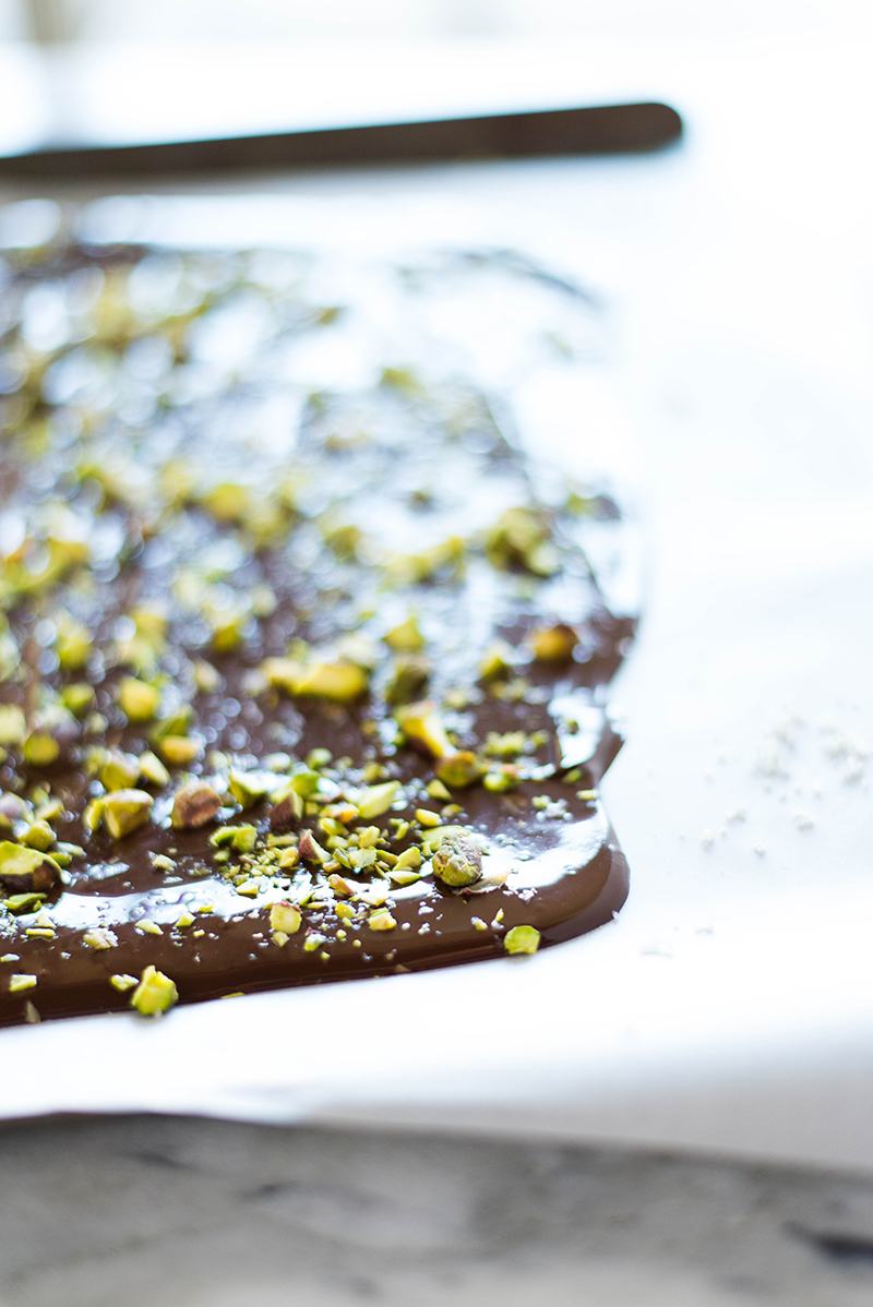 3 Ingredient Pistachio Dark Chocolate Bark | Save your $$$ on those high end dark chocolate bars and make your own at home for way cheaper! | A Sweet Pea Chef