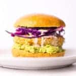 Spicy Cauliflower Quinoa Ranch Burger With Sweet Potato Bun - Square Recipe Preview Image