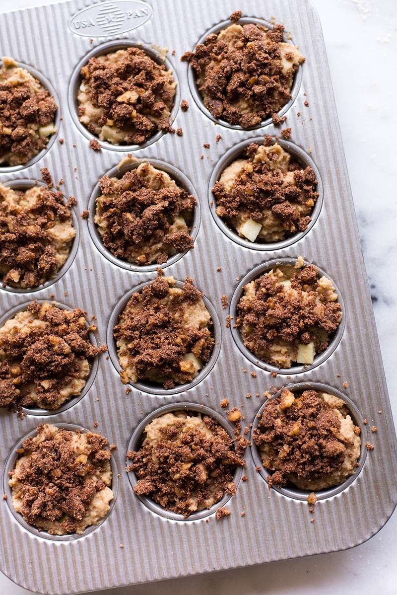 Paleo Apple Crunch Muffins | These paleo apple crunch muffins are easy, healthy, full of flavor, and will make your home smell amazing! | A Sweet Pea Chef #ad