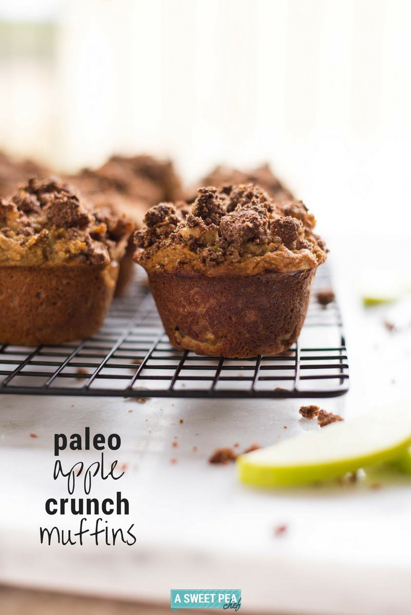 Paleo Apple Crunch Muffins | These paleo apple crunch muffins are easy, healthy, full of flavor, and will make your home smell amazing! | A Sweet Pea Chef #ad