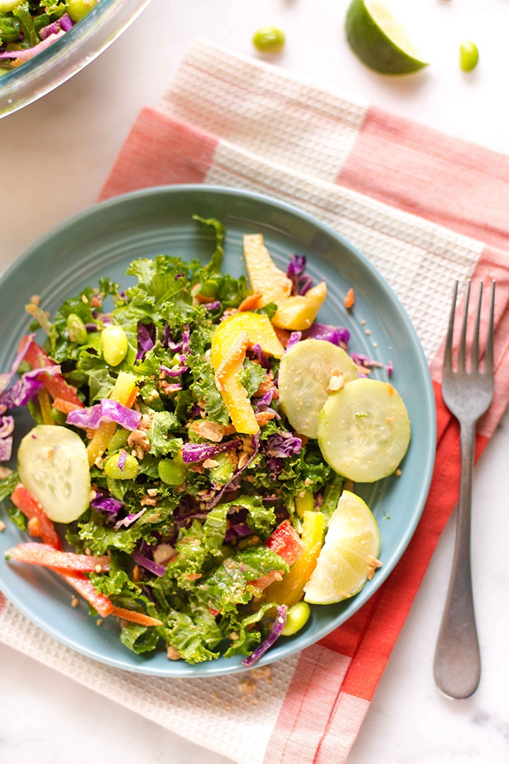Chopped Thai Salad with Peanut Dressing | Day 6 of our free Spring Into Health Lunch Challenge is here! | A Sweet Pea Chef