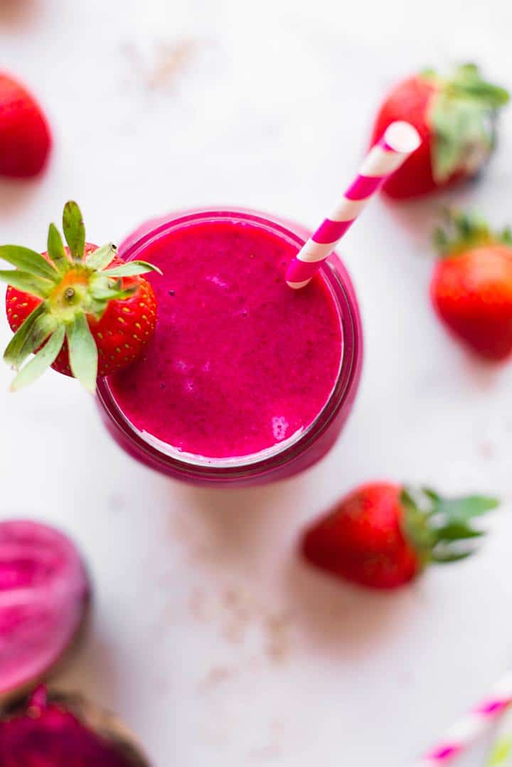Pink Power Protein Smoothie | All sorts of goodness, packed into a bright pink, healthy protein smoothie | A Sweet Pea Chef