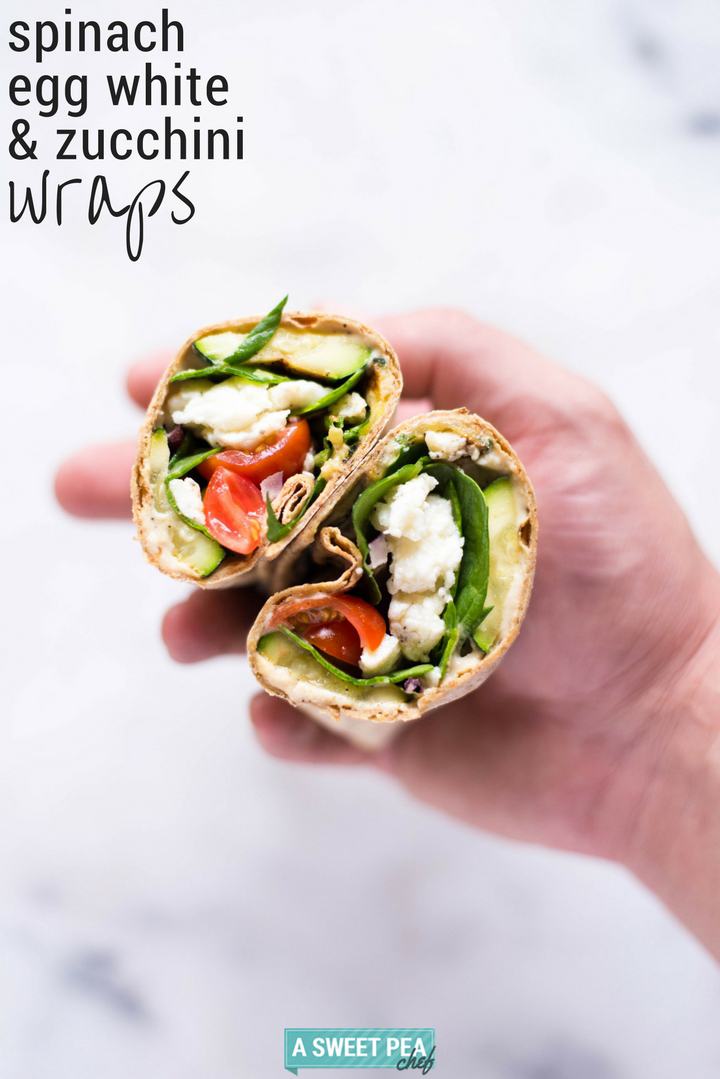 Spinach, Egg White & Zucchini Wraps | An easy, high protein lunch that's ready in 15 minutes! | A Sweet Pea Chef #ad